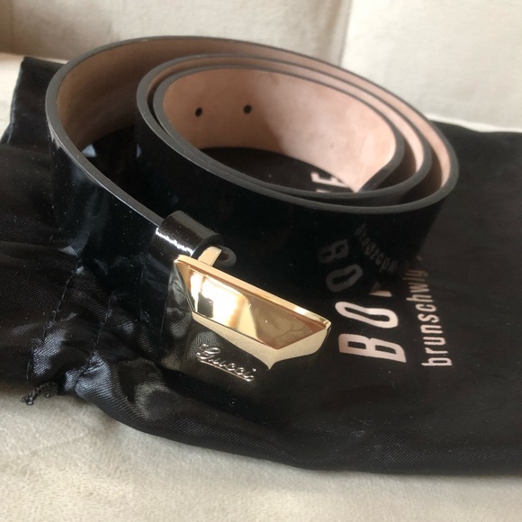Black Patent Gucci Belt